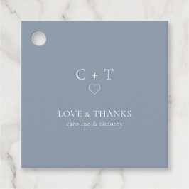 Chic Dusty Blue Wedding Bedankt Favoriete Tag Bedankjes Labels