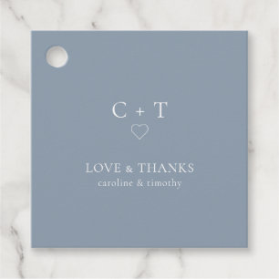 Chic Dusty Blue Wedding Bedankt Favoriete Tag Bedankjes Labels