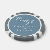 Chic Dusty Blue Wedding gepersonaliseerd Poker Chips (Enkel)