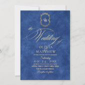 Chic Dusty Blue Wedding Kaart (Voorkant)