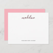 Chic Dusty Blush Pink met zwarte Calligrafienaam