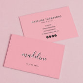 Chic Dusty Blush Pink met zwarte Calligrafienaam Visitekaartje