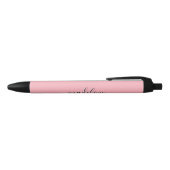 Chic Dusty Blush Pink met zwarte Calligrafienaam Zwarte Inkt Pen (Bovenkant)