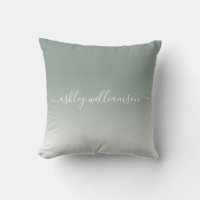 Chic Dusty Green White Ombre Effect Monogram Naam