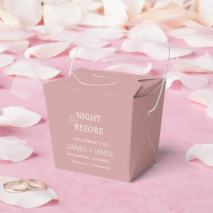 Chic Dusty Pink de avond voor het repetitiediner Bedankdoosjes