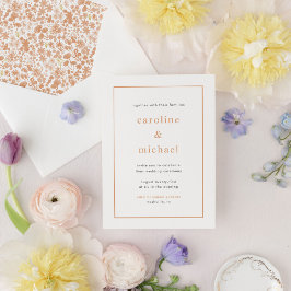 Chic Dusty Pink Ditzy Floral Wedding Invitation Kaart