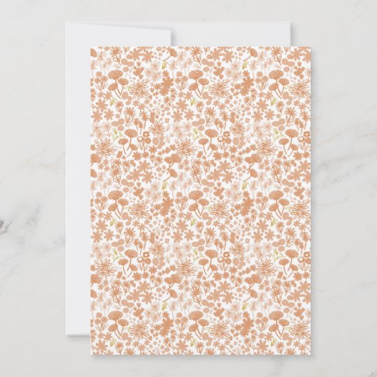 Chic Dusty Pink Ditzy Floral Wedding Invitation Kaart (Achterkant)