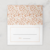 Chic Dusty Pink Ditzy Floral Wedding Place Card Plaatskaartje (Buitenkant ongevouwen)