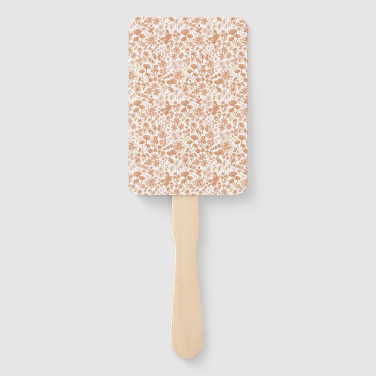 Chic Dusty Pink Ditzy Floral Wedding Programme Handwaaier (Achterkant)