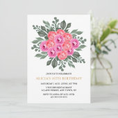 Chic Dusty Pink Flora Roos Gold 16e verjaardag Kaart (Staand voorkant)