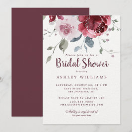 Chic Dusty Pink Rose Burgundy Vrijgezellenfeest Kaart