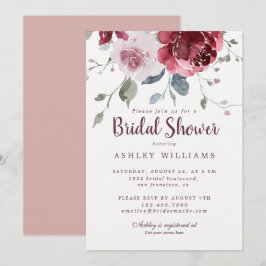 Chic Dusty Pink Rose Burgundy Vrijgezellenfeest Kaart