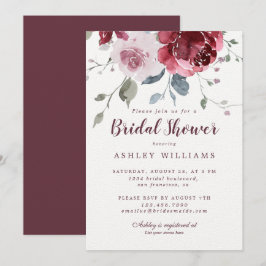 Chic Dusty Pink Rose Burgundy Vrijgezellenfeest Kaart