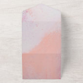Chic dusty roos All in One Wedding Invite Uitnodiging (Buitenkant)