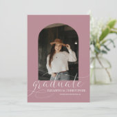 Chic Dusty Roos Arch 5 Foto Collage Afstuderen Aankondiging (Staand voorkant)