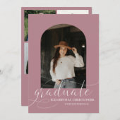 Chic Dusty Roos Arch 5 Foto Collage Afstuderen Aankondiging (Voorkant / Achterkant)