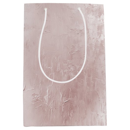 Chic Dusty Roos Blush Pink Wedding Medium Cadeauzakje (Voorkant)