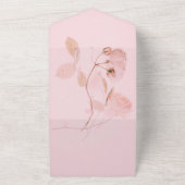 Chic dusty roos floral All in One Wedding Invite All In One Uitnodiging (Buitenkant)