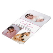 Chic Dusty Roos Roze Script Name Baby Girl Foto's Magneet (Linkerzijde)