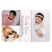 Chic Dusty Roos Roze Script Name Baby Girl Foto's Magneet (Horizontaal)
