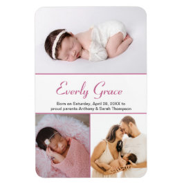 Chic Dusty Roos Roze Script Name Baby Girl Foto's Magneet