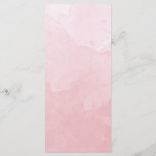 Chic Dusty Roos Waterverf, Monogram Weddenschap Me Menu (Achterkant)