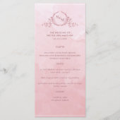 Chic Dusty Roos Waterverf, Monogram Weddenschap Me Menu (Voorkant)