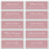 Chic Dusty Roos Wedding Guest Adresetiketten Sticker (Voorkant)