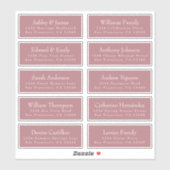 Chic Dusty Roos Wedding Guest Adresetiketten Sticker (Vel)