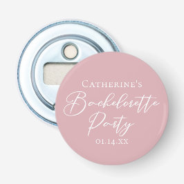 Chic Dusty Rose Pink Bachelorette Party Custom Button Flesopener