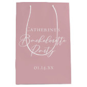Chic Dusty Rose Pink Bachelorette Party Custom Medium Cadeauzakje (Voorkant)