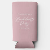 Chic Dusty Rose Pink Bachelorette Party Custom Seltzer Blikjeskoeler (Achterkant)