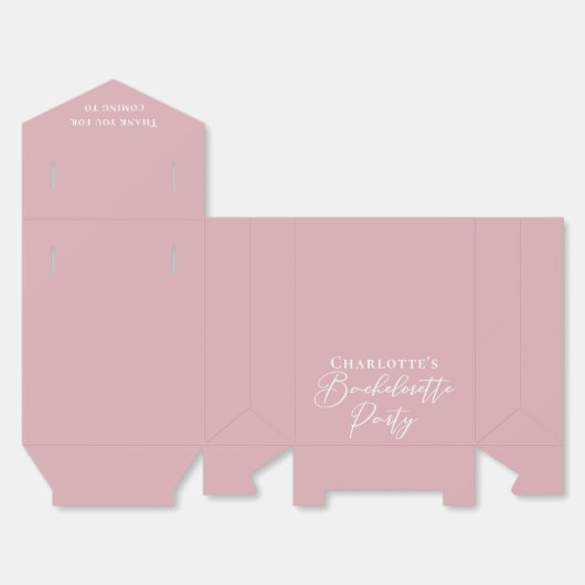 Chic Dusty Rose Pink Custom Bachelorette Party Bedankdoosjes (Ongevouwen)