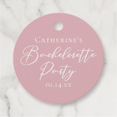 Chic Dusty Rose Pink Custom Bachelorette Party Bedankjes Labels (Voorkant)