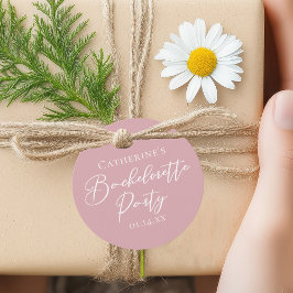Chic Dusty Rose Pink Custom Bachelorette Party Bedankjes Labels