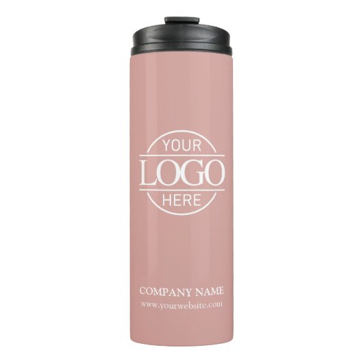 Chic Dusty Rose Promotional Company Business Logo Thermosbeker (Voorkant)