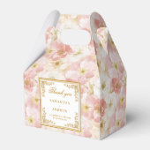 Chic Dusty Roze Goud Waterverf Wedding Favoriet Bo Bedankdoosjes (Voorkant Zijde)