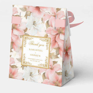 Chic Dusty Roze Goud Waterverf Wedding Favoriet Bo Bedankdoosjes