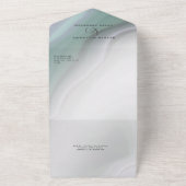 Chic Dusty Sage Lilac Agate All In One Uitnodiging (Buitenkant)