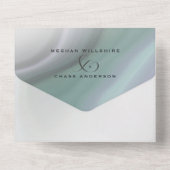 Chic Dusty Sage Lilac Agate All In One Uitnodiging (Achterkant)