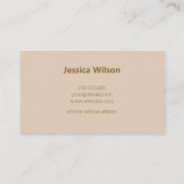 Chic earthy beige pastel gold flower professional visitekaartje (Achterkant)