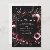Chic Earthy Bourgondische bruiloft Save The Date (Voorkant)