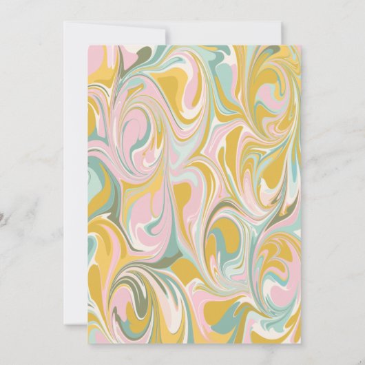 Chic Earthy Pastel Abstract Marble Custom Wedding Bedankkaart (Achterkant)