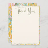 Chic Earthy Pastel Abstract Marble Custom Wedding Bedankkaart (Voorkant / Achterkant)