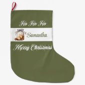 Chic earthy pastel tones personalized christmas  grote kerstsok (Voorkant)