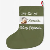 Chic earthy pastel tones personalized christmas  grote kerstsok (Achterkant)