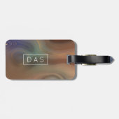 Chic Earthy Strata | Monogram natuurlijk kopersap Bagagelabel (Achterkant horizontaal)