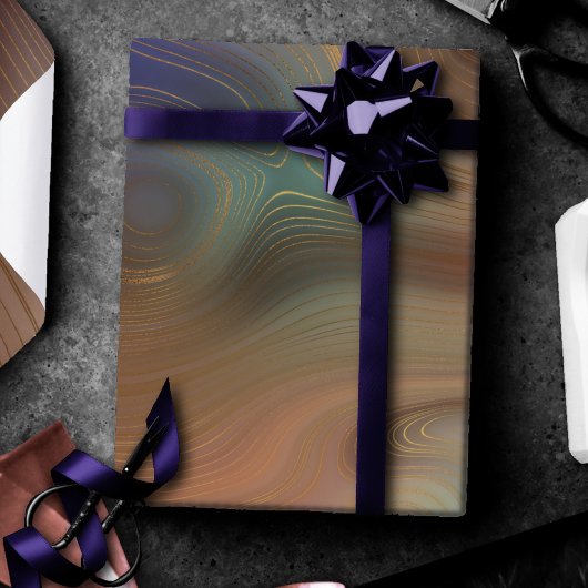 Chic Earthy Strata | Natuurlijke kopersteen — Agat Cadeaupapier