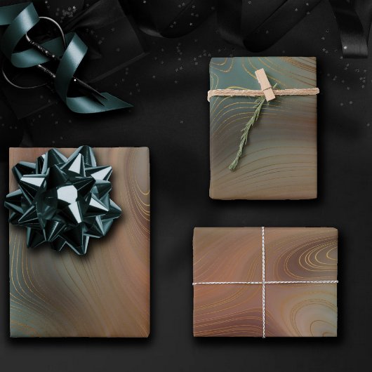 Chic Earthy Strata | Natuurlijke kopersteen — Agat Inpakpapier Vel