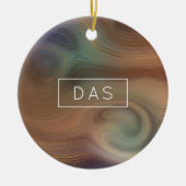 Chic Earthy Strata | Natuurlijke kopersteen — Agat Keramisch Ornament (Voorkant)